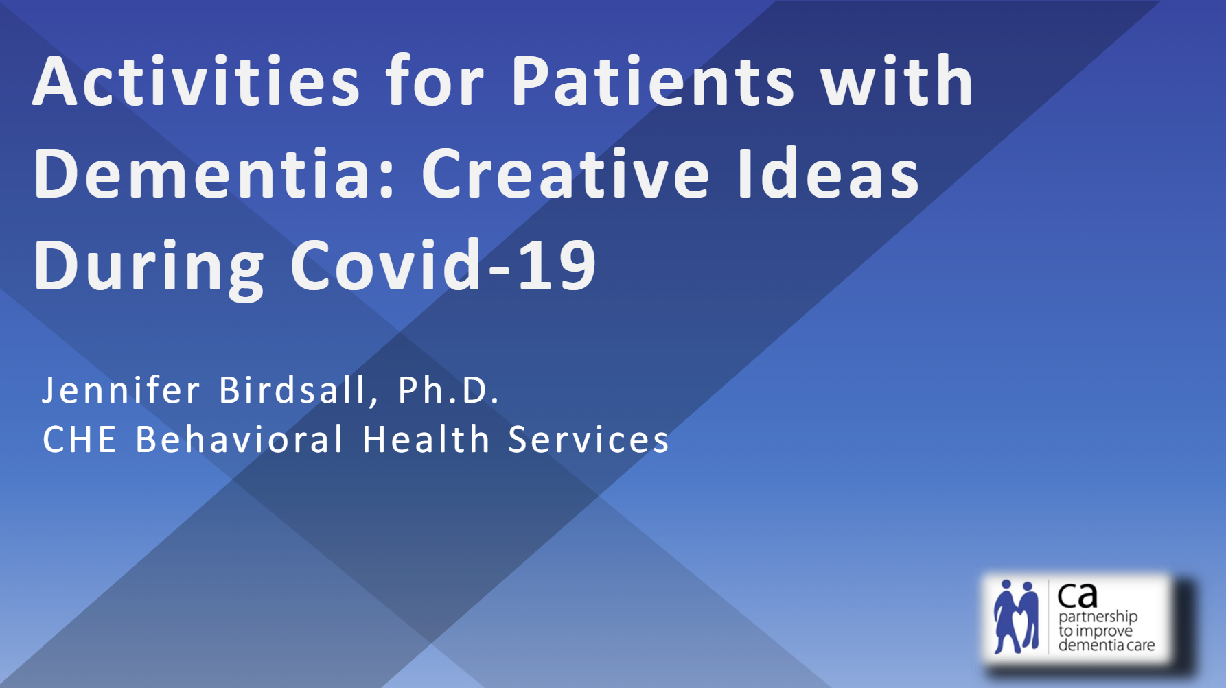 Activites for Paitents wtih Dementia During COIVD-19